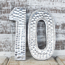 10x Hliníkové Dekoračné Čísla - 0 až 9