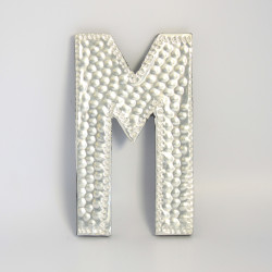 4x Hliníkové Dekoračné Písmená - M