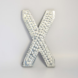 4x Hliníkové Dekoračné Písmená - X
