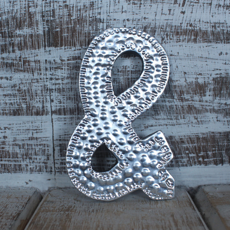 4x Hliníkové Dekoračné Písmená - &