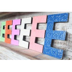 6x Viacfarebné Písmená "E" - 15cm