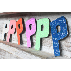 6x Viacfarebné Písmená "P" - 15cm