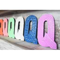 6x Viacfarebné Písmená "Q" - 15cm