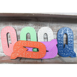 6x Viacfarebné Písmená "Q" - 15cm