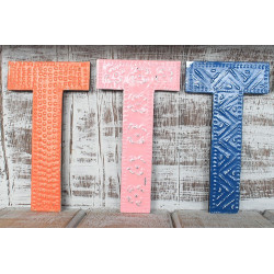 6x Viacfarebné Písmená "T" - 15cm