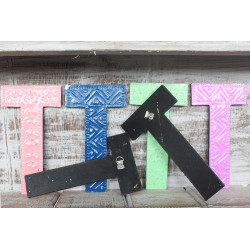 6x Viacfarebné Písmená "T" - 15cm