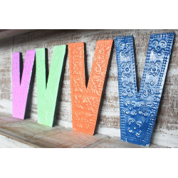 6x Viacfarebné Písmená "V" - 15cm