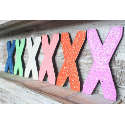 6x Viacfarebné Písmená "X" - 15cm