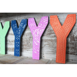 6x Viacfarebné Písmená "Y" - 15cm