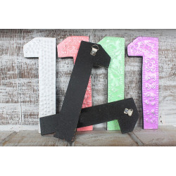 6x Viacfarebné Čísla "1" - 15cm