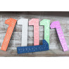 6x Viacfarebné Čísla "1" - 15cm