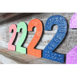 6x Viacfarebné Čísla "2" - 15cm