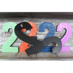 6x Viacfarebné Čísla "2" - 15cm