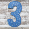 6x Viacfarebné Čísla "3" - 15cm