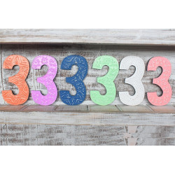 6x Viacfarebné Čísla "3" - 15cm