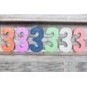 6x Viacfarebné Čísla "3" - 15cm