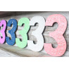 6x Viacfarebné Čísla "3" - 15cm