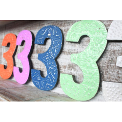 6x Viacfarebné Čísla "3" - 15cm