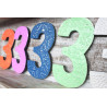 6x Viacfarebné Čísla "3" - 15cm