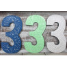 6x Viacfarebné Čísla "3" - 15cm