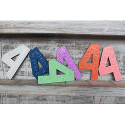 6x Viacfarebné Čísla "4" - 15cm