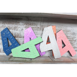 6x Viacfarebné Čísla "4" - 15cm