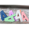 6x Viacfarebné Čísla "4" - 15cm