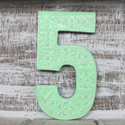 6x Viacfarebné Čísla "5" - 15cm