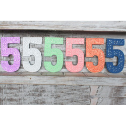 6x Viacfarebné Čísla "5" - 15cm