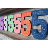 6x Viacfarebné Čísla "5" - 15cm