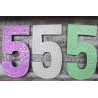 6x Viacfarebné Čísla "5" - 15cm