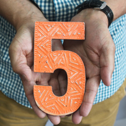 6x Viacfarebné Čísla "6" - 15cm