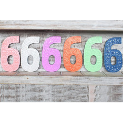 6x Viacfarebné Čísla "6" - 15cm