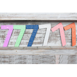 6x Viacfarebné Čísla "7" - 15cm