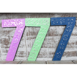 6x Viacfarebné Čísla "7" - 15cm