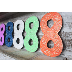 6x Viacfarebné Čísla "8" - 15cm
