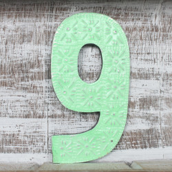 6x Viacfarebné Čísla "9" - 15cm