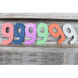 6x Viacfarebné Čísla "9" - 15cm