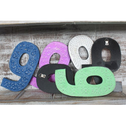 6x Viacfarebné Čísla "9" - 15cm