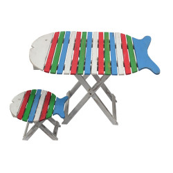 Skladací Stôl Ryba - Viacfarebný