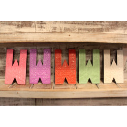 6x Viacfarebné Písmená "W" - 15cm