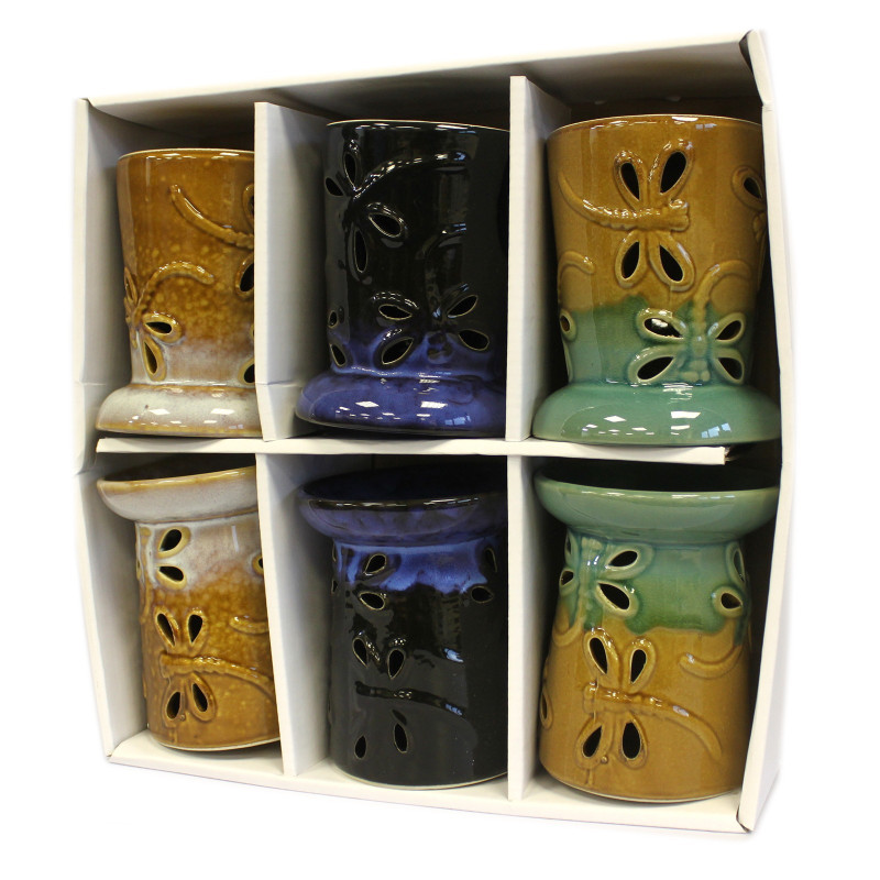 6x Klasická Rustikálna Aroma Lampa - Vážky (rôzne)