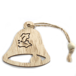 6x Set 3 Drevených Vianočných Dekorácií - Zvonček