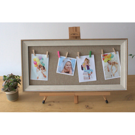 Štipcový Rámik na Fotky Stredný - Jutový