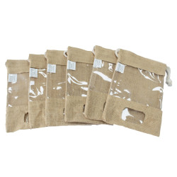 6x Jutové Vrecko 25x16cm s Extra Vačkom