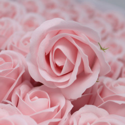 50x Mydlové Kvety pre Šikovné Ruky - Stredná Ruža - Pastelová Ružová
