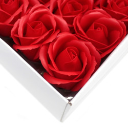 50x Mydlové Kvety pre Šikovné Ruky - Stredná Ruža - Červená