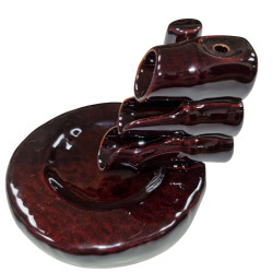 3x Stojan na Vonné Kužele "Tečúci Dym" - Bambus a Jazierko