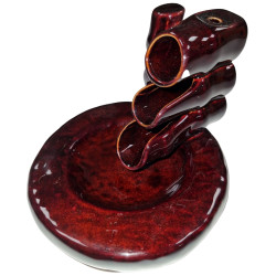 3x Stojan na Vonné Kužele "Tečúci Dym" - Bambus a Jazierko