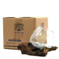 Roztavené Sklo na Dreve - Stredná Misa